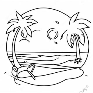 Beach Sunset Coloring Page 14540-11438