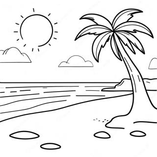 Beach Sunset Coloring Page 14540-11439