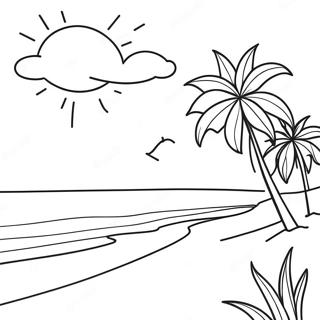 Beach Sunset Coloring Page 14540-11440