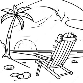 Relaxing Beach Scene Coloring Page 14541-11441