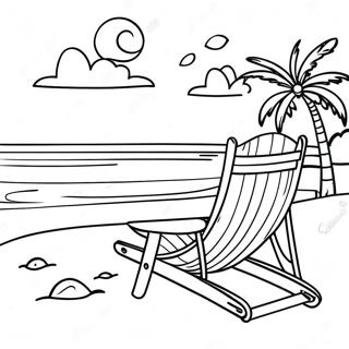 Relaxing Beach Scene Coloring Page 14541-11442