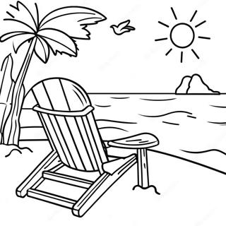 Relaxing Beach Scene Coloring Page 14541-11444