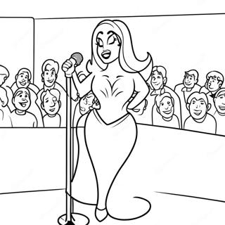 Jessica Rabbit Zingt Op Het Podium Kleurplaat 14561-11459