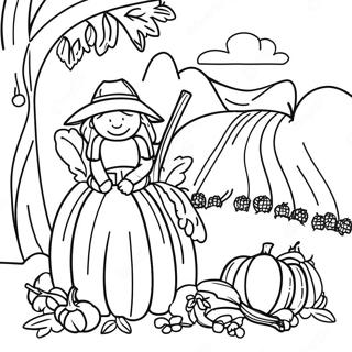 Thankful Harvest Scene Coloring Page 14570-11461