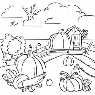 Thankful Harvest Scene Coloring Page 14570-11462