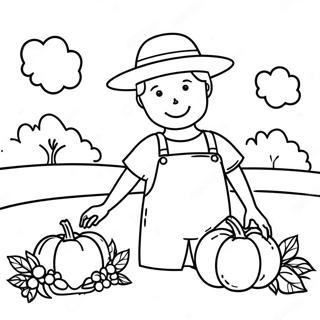 Thankful Harvest Scene Coloring Page 14570-11464