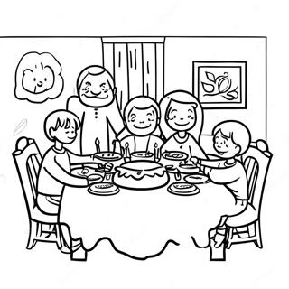 Grateful Family Gathering Coloring Page 14571-11470