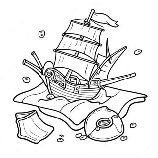 Pirate Treasure Map Coloring Page 14621-11509