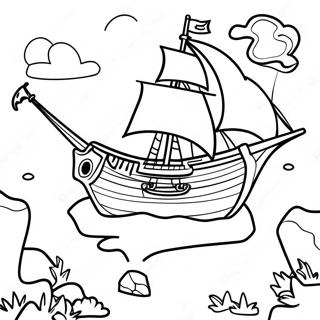 Pirate Treasure Map Coloring Page 14621-11510