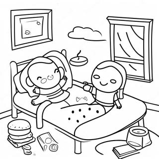 Sleepover Coloring Pages