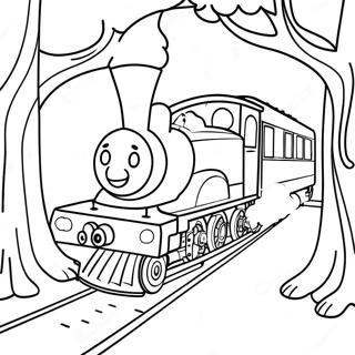 Choo Choo Charles In A Spooky Forest Coloring Page 14701-11569