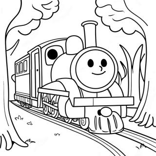 Choo Choo Charles In A Spooky Forest Coloring Page 14701-11570