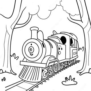 Choo Choo Charles In A Spooky Forest Coloring Page 14701-11571