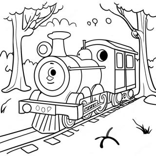 Choo Choo Charles In A Spooky Forest Coloring Page 14701-11572