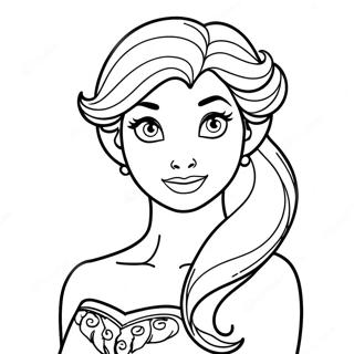 Elegant Elsa With Flowing Hair Coloring Page 14731-11607