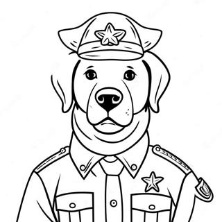 Deputy Labrador In Uniform Coloring Page 14741-11613