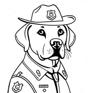 Deputy Labrador In Uniform Coloring Page 14741-11615