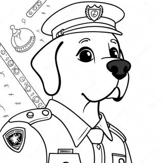 Deputy Labrador In Uniform Coloring Page 14741-11616