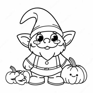 Página Para Colorir Gnomo De Halloween Fofo Com Abóbora 14771-11629