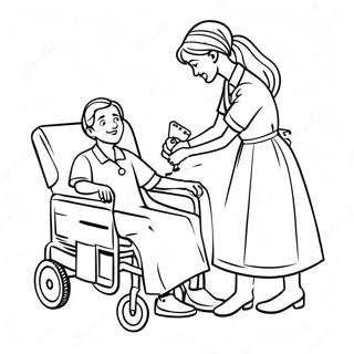 Friendly Nurse Helping Patient Coloring Page 14791-11639