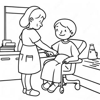 Friendly Nurse Helping Patient Coloring Page 14791-11640