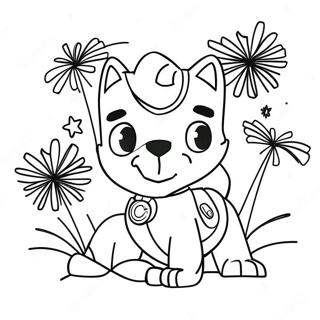 Liberty Paw Patrol With Fireworks Coloring Page 14801-11654