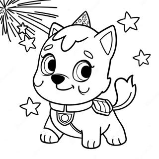 Liberty Paw Patrol With Fireworks Coloring Page 14801-11655