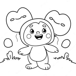 Cute Huggy Wuggy With Balloons Coloring Page 1491-1194