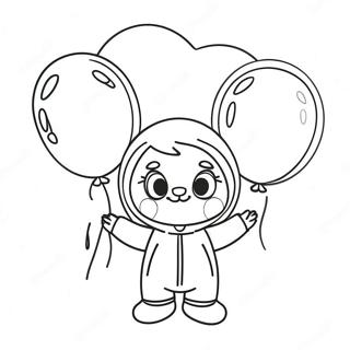 Cute Huggy Wuggy With Balloons Coloring Page 1491-1195