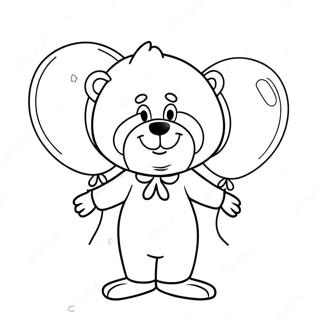 Cute Huggy Wuggy With Balloons Coloring Page 1491-1196