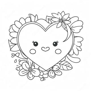 Cute Heart Mom With Flowers Coloring Page 14951-11773