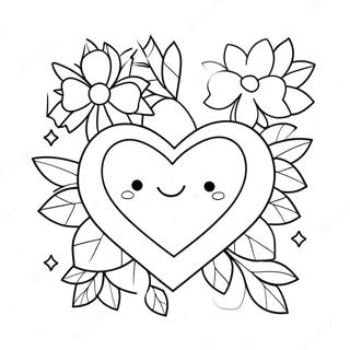 Cute Heart Mom With Flowers Coloring Page 14951-11775