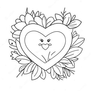 Cute Heart Mom With Flowers Coloring Page 14951-11776