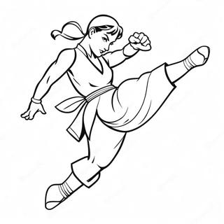 Chun Li Kicking Action Coloring Page 14961-11786