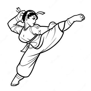 Chun Li Kicking Action Coloring Page 14961-11787