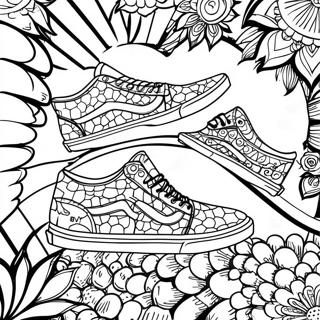 Vans Checkerboard Pattern Shoes Coloring Page 14971-11782