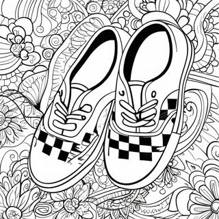 Vans Checkerboard Pattern Shoes Coloring Page 14971-11784