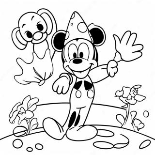 Cheerful Disney Characters Get Well Soon Coloring Page 15021-11829