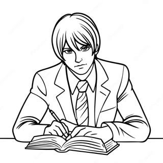 Light Yagami With Notebook Coloring Page 15041-11841