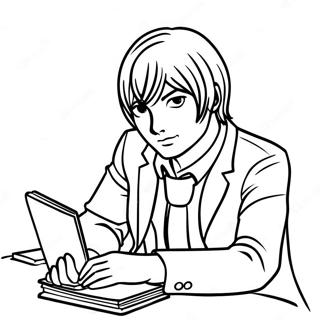 Light Yagami With Notebook Coloring Page 15041-11843