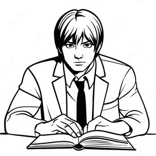 Light Yagami With Notebook Coloring Page 15041-11844