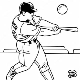 보스턴 레드삭스 선수의 타격 색칠 공부 페이지 15061-11868