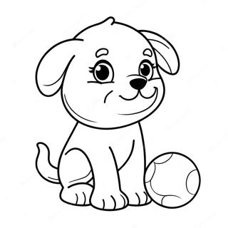 Realistic Cute Puppy With Ball Coloring Page 15210-11979