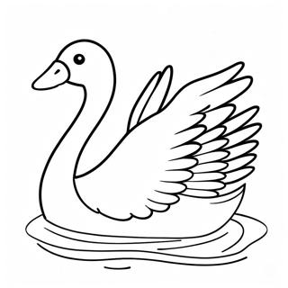 Elegant Swan Gliding On Water Coloring Page 15221-11991