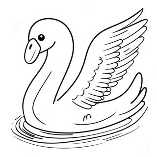 Elegant Swan Gliding On Water Coloring Page 15221-11992