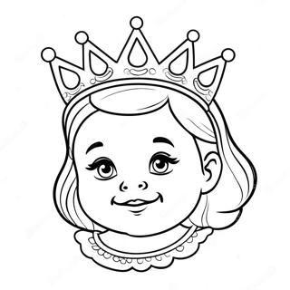 Adorable Baby Princess With A Crown Coloring Page 15241-12001