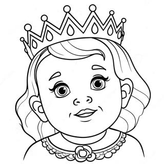 Adorable Baby Princess With A Crown Coloring Page 15241-12002