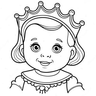 Adorable Baby Princess With A Crown Coloring Page 15241-12003