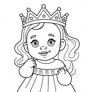 Adorable Baby Princess With A Crown Coloring Page 15241-12004