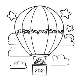 Feestelijke Ballon Van De Klas Van 2024 Kleurplaat 15271-12058